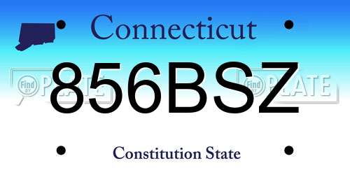 856BSZ Connecticut License Plate