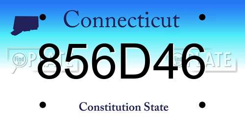 856D46 Connecticut License Plate