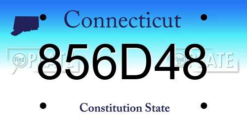 856D48 Connecticut License Plate