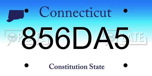 856DA5 Connecticut License Plate