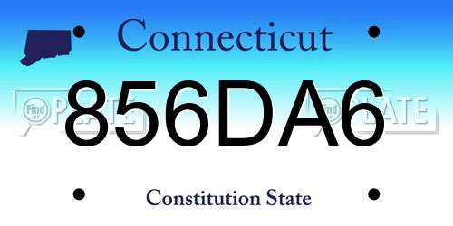 856DA6 Connecticut License Plate