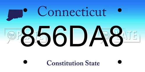 856DA8 Connecticut License Plate