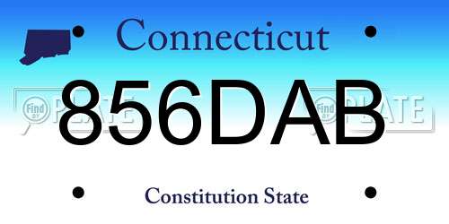 856DAB Connecticut License Plate