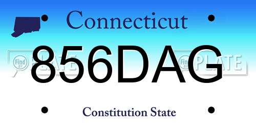 856DAG Connecticut License Plate