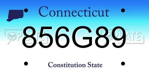856G89 Connecticut License Plate
