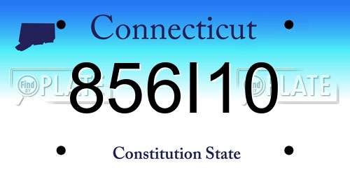 856I10 Connecticut License Plate