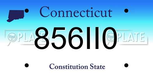 856II0 Connecticut License Plate