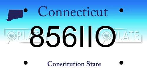 856IIO Connecticut License Plate