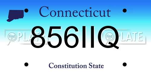856IIQ Connecticut License Plate