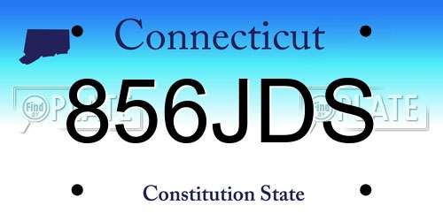 856JDS Connecticut License Plate
