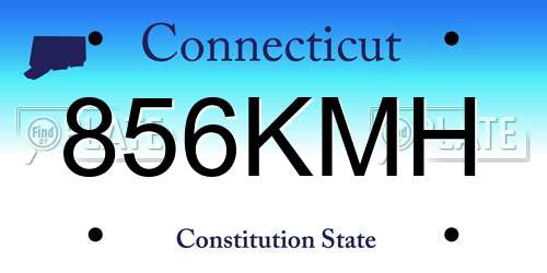 856KMH Connecticut License Plate