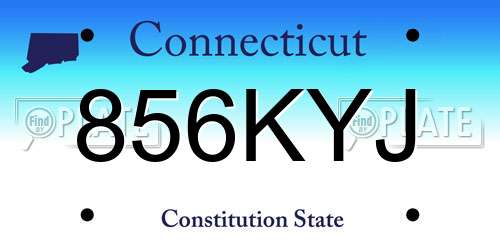 856KYJ Connecticut License Plate