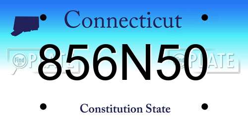 856N50 Connecticut License Plate