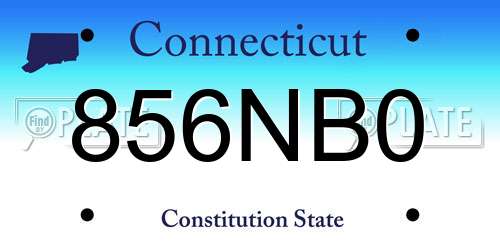 856NB0 Connecticut License Plate