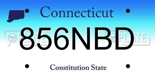 856NBD Connecticut License Plate