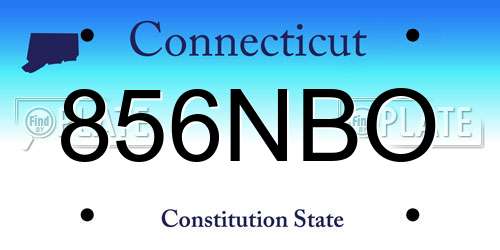 856NBO Connecticut License Plate