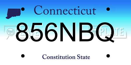 856NBQ Connecticut License Plate
