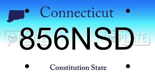 856NSD Connecticut License Plate