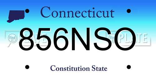 856NSO Connecticut License Plate