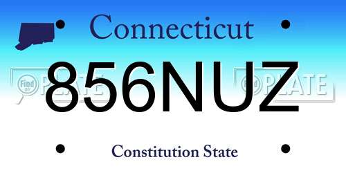 856NUZ Connecticut License Plate