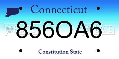 856OA6 Connecticut License Plate