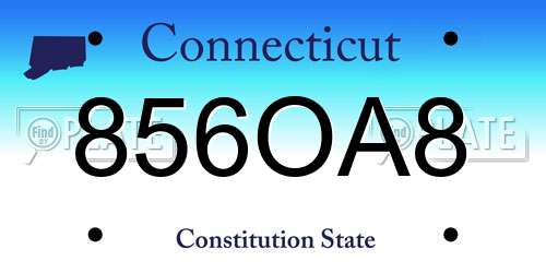 856OA8 Connecticut License Plate