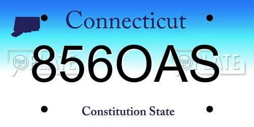 856OAS Connecticut License Plate