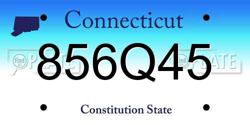 856Q45 Connecticut License Plate