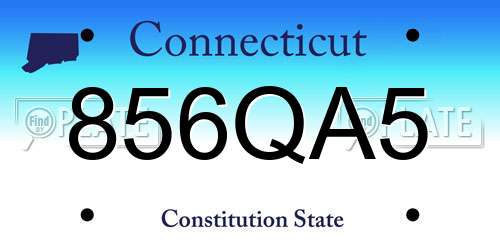 856QA5 Connecticut License Plate