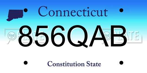 856QAB Connecticut License Plate