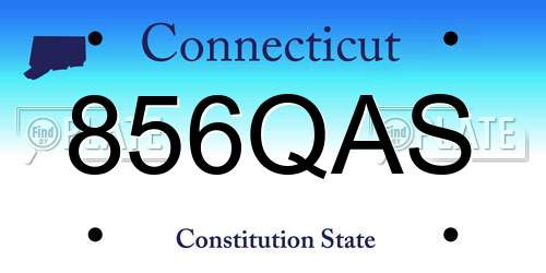 856QAS Connecticut License Plate