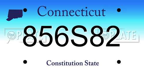 856S82 Connecticut License Plate