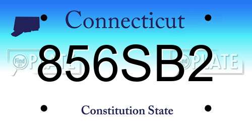 856SB2 Connecticut License Plate