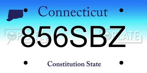 856SBZ Connecticut License Plate