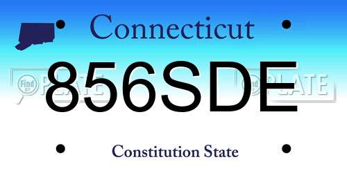 856SDE Connecticut License Plate
