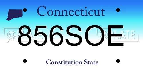 856SOE Connecticut License Plate