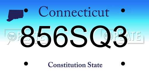 856SQ3 Connecticut License Plate