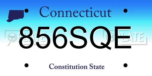856SQE Connecticut License Plate