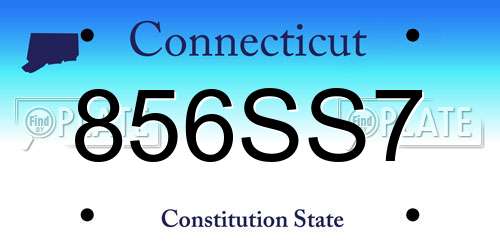 856SS7 Connecticut License Plate