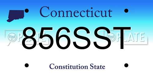 856SST Connecticut License Plate