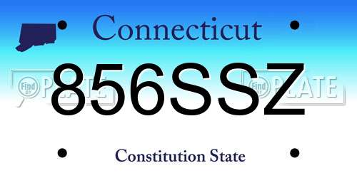 856SSZ Connecticut License Plate