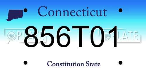 856T01 Connecticut License Plate