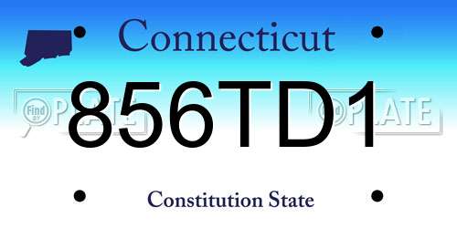 856TD1 Connecticut License Plate