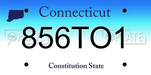 856TO1 Connecticut License Plate