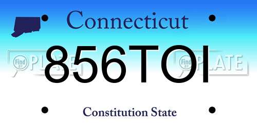 856TOI Connecticut License Plate