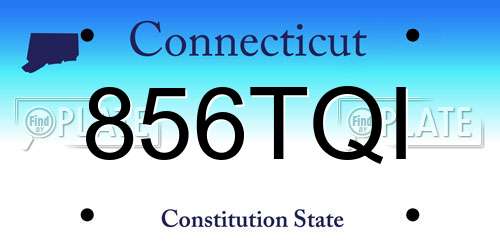 856TQI Connecticut License Plate