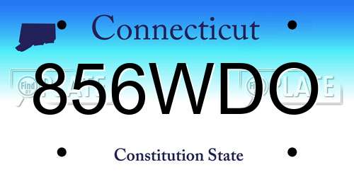 856WDO Connecticut License Plate