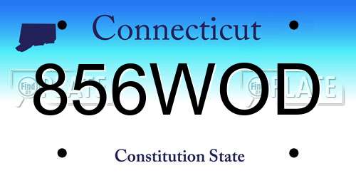 856WOD Connecticut License Plate
