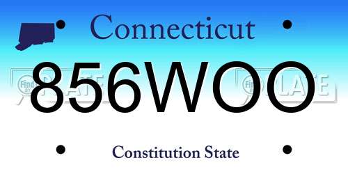 856WOO Connecticut License Plate