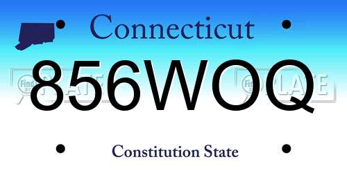856WOQ Connecticut License Plate